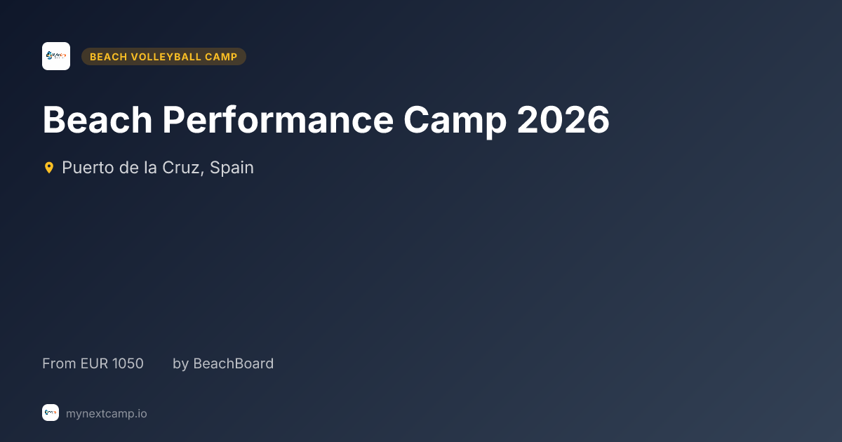 Beach Performance Camp 2026 - Beach Volleyball Camp in Puerto de la ...