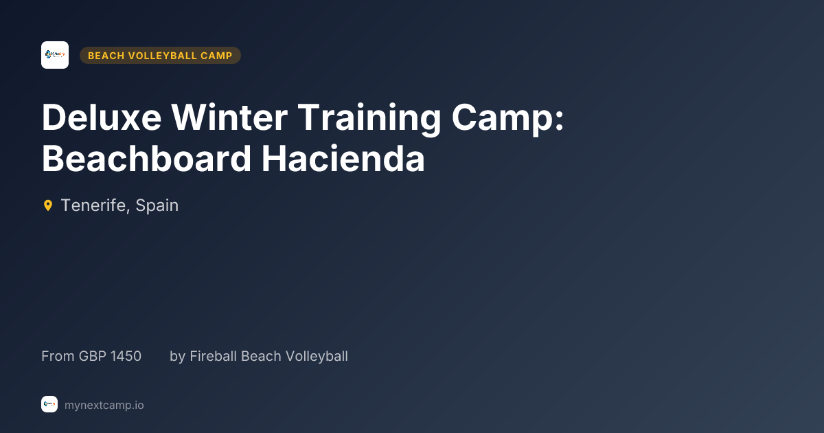 Deluxe Winter Training Camp: Beachboard Hacienda - Beach Volleyball ...