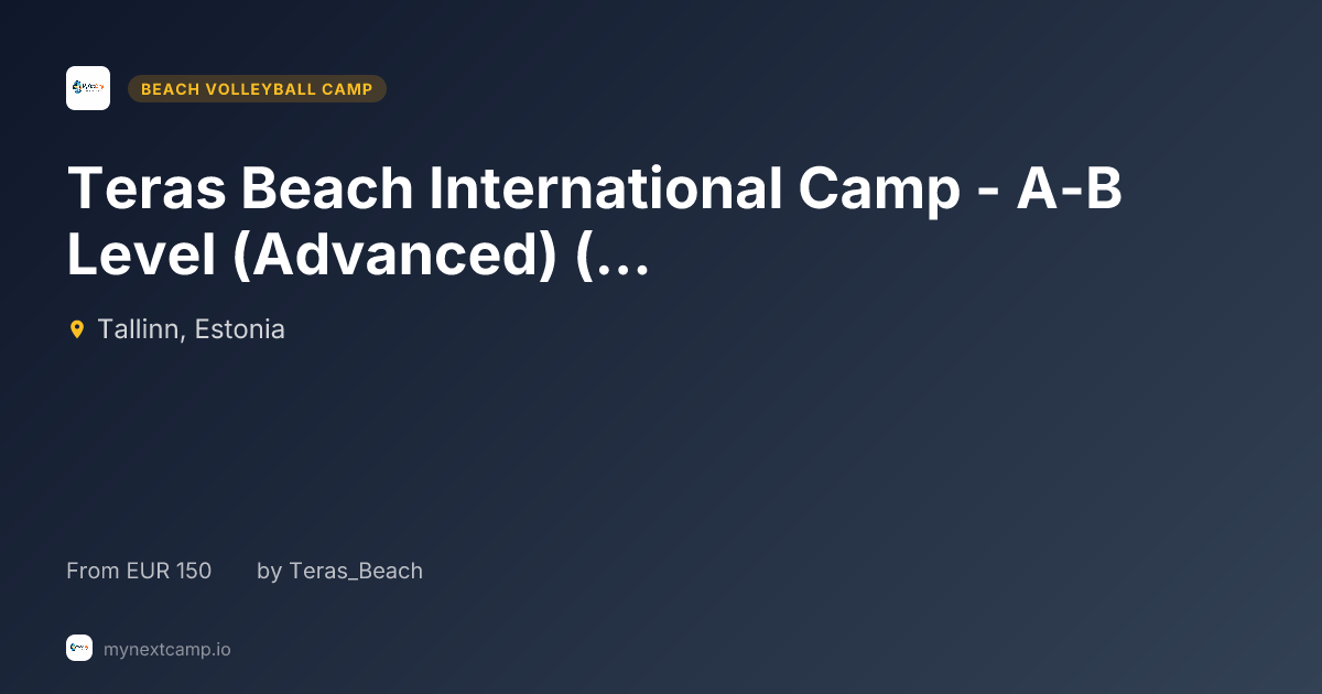 Teras Beach International Camp - A-B Level (Advanced) (Spring) - Beach ...